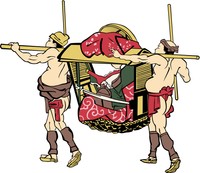 浮世絵に描かれる駕籠屋のイメージ（KIMASA/stock.adobe.com)
