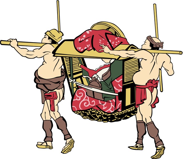 浮世絵に描かれる駕籠屋のイメージ（KIMASA/stock.adobe.com)
