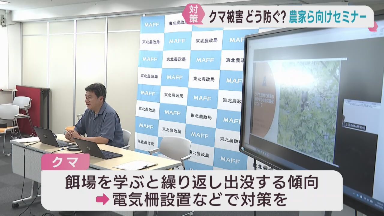 クマが活発に活動する秋　農家対象のセミナー　東北６県と新潟県が連絡会議