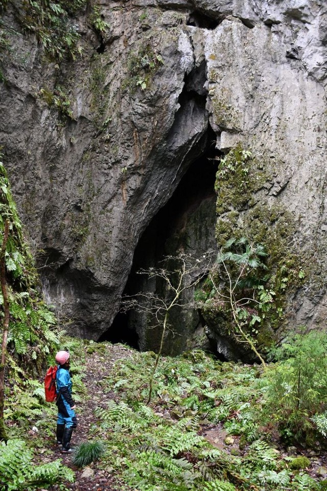 幻想的な景色が近年ロケ地として注目を集める宇山洞の入り口