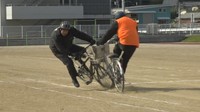 スケアード･ストレイト方式の自転車教室 小豆島中央高校(香川･小豆島町)