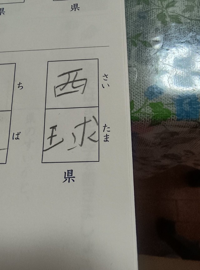 息子さんが書いた「さいたま」の漢字（画像提供：koji　やる獅かない！さん）