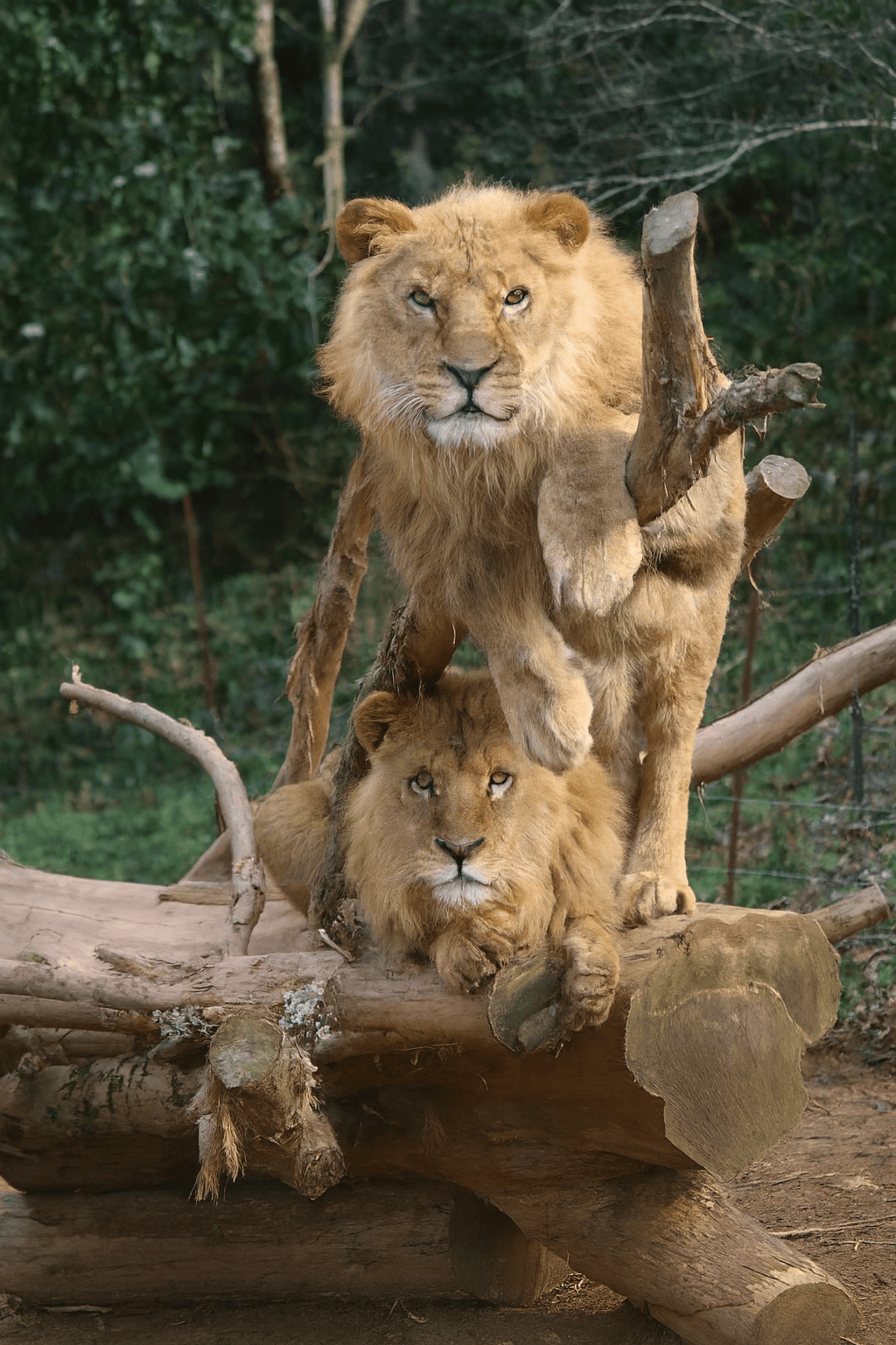 サファリエリアのライオン。4つ子ちゃんたちも将来こんな姿に？（提供：秋吉台サファリランドさん）