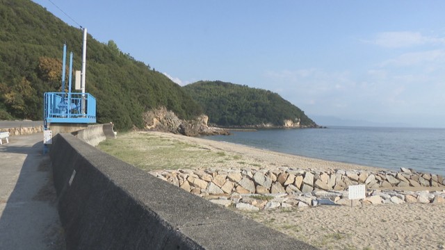 水難事故が起きた名部戸海水浴場　三豊市