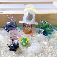 これまで製作したかわいらしいガラスのポケモンたち（温井ガラス工房さんツイッターより）