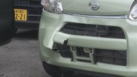 軽自動車が衝突した車両　倉敷市大内