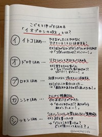 テレビで見た「こどもを伸ばすほめ方」を実践したはなさんのノート／はなさん（@hanaikujilife）提供