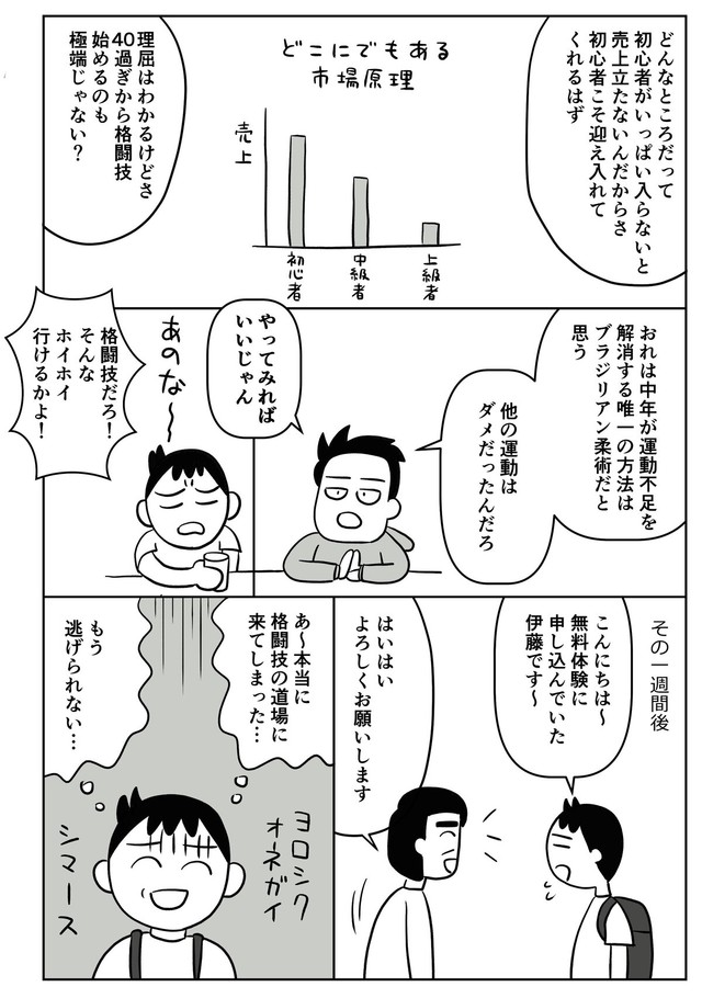 【漫画】『中年が運動不足を解消する唯一の方法』5（斎藤充博さん提供）