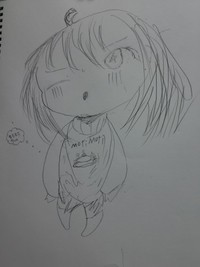 娘さんがスケッチブックに描いた「もちもちちゃん」 ※もぐさん提供
