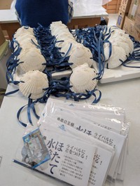 むつ市ふるさと納税の返礼品としても人気のホタテ水着 ※阿部学さん提供