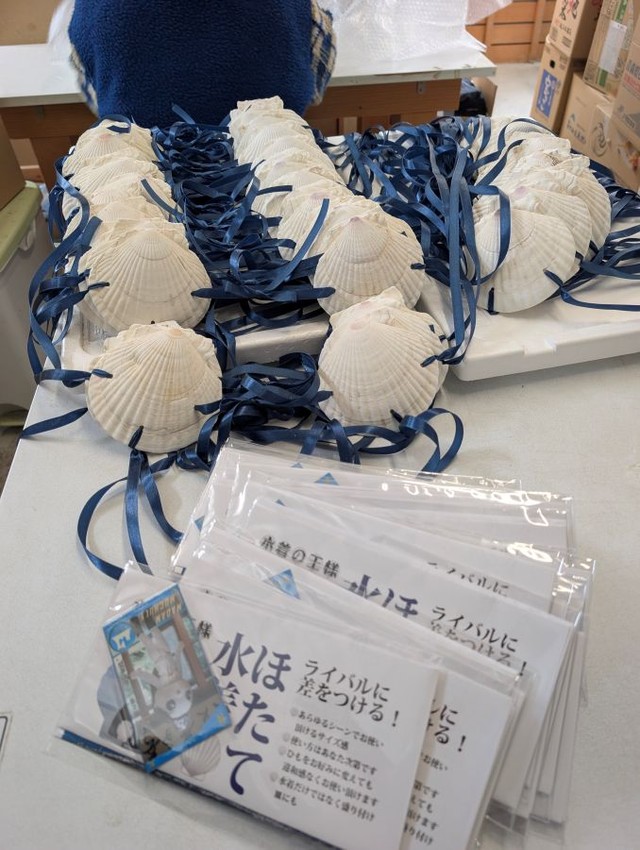 むつ市ふるさと納税の返礼品としても人気のホタテ水着 ※阿部学さん提供