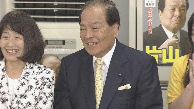 片山虎之助さん（参院選当選時　2016年撮影）