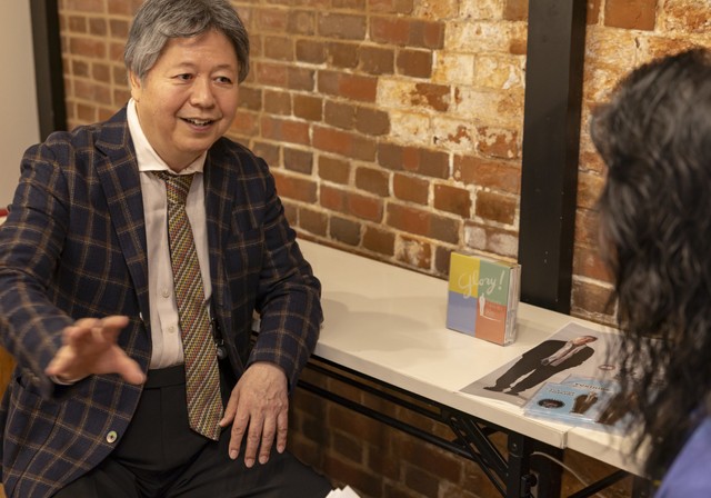 ニューアルバムについて語るタケカワさん（撮影：sono）