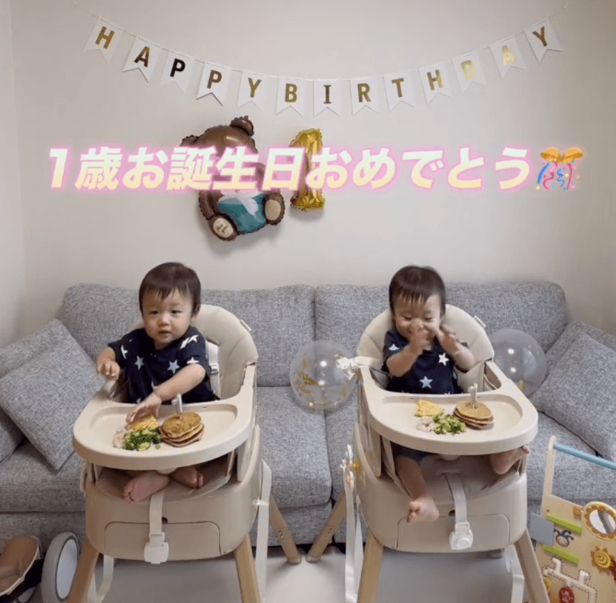 1歳を迎えた双子ちゃん（提供：@twins_deaf8さん）