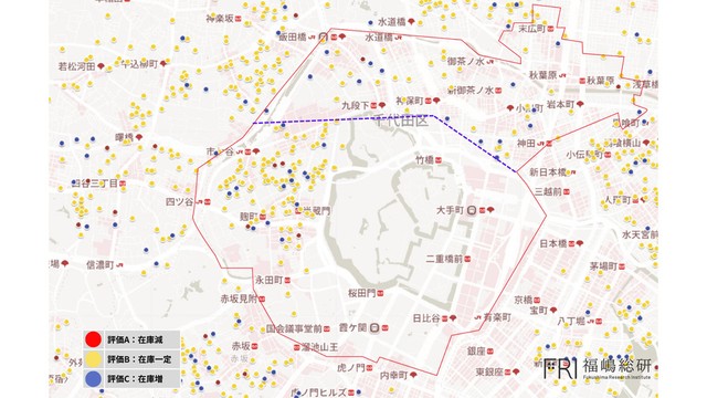 千代田区の在庫推移（出典：福嶋総研）
