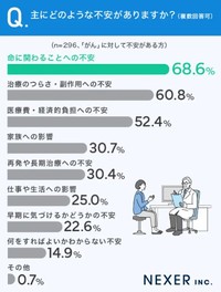 がんについて具体的にどんな不安があるかについてのアンケート（提供画像）