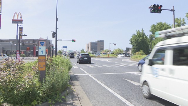 事故があった国道　岡山・北区平田