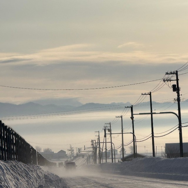 冬の北海道の雪道／大島良平さん（@BrunaRacing）提供