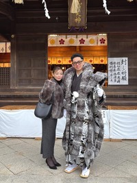 感謝を真っ先に伝えた母親とのツーショット／Rikuさん提供