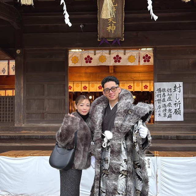 感謝を真っ先に伝えた母親とのツーショット／Rikuさん提供