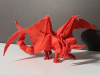 「エンシェントドラゴン」創作：神谷哲史　使用紙：雲竜紙（赤）約63cm（提供：ARAK@ハイル紙さん）