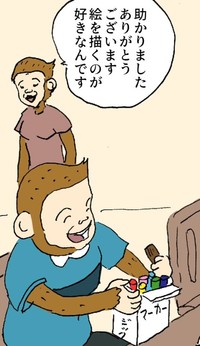 暴れていた子どもはお絵描きに夢中！（willow eightさん提供）