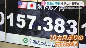 急速に進む円安　灯油価格などにも影響か