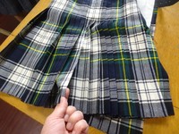 キルトの背後部分にはプリーツ(ひだ)が…。正面はフラットなのだが、ここにもこだわりが見える＝都内の日本スコットランド協会