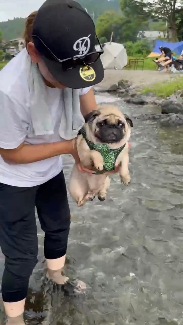 初めての川遊び！（提供：うめちゃん日記さん）