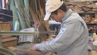 木工細工製作の様子