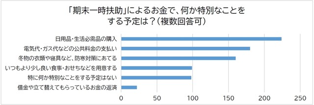 期末一時扶助の使いみち（提供画像）