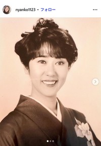 十勝花子さんの若い頃　十勝令子のインスタグラム@nyanko1123より(2024年8月21日)