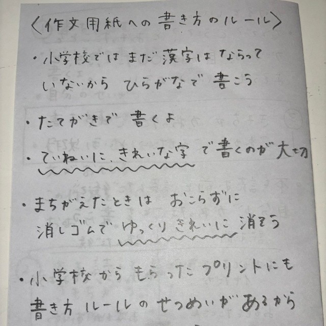 最後に書き方のルールをまとめている／ゆめぴさん（@yumepikopu）提供