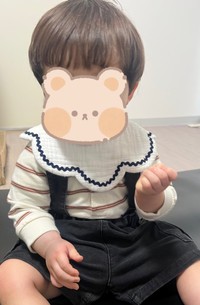 初めて息子さんの髪をカット！夫からは「金太郎」と言われたそう…／白湯さん（@NhLxj）提供