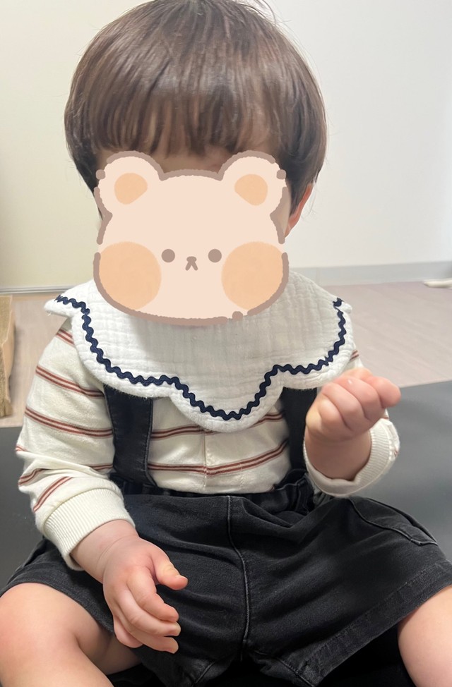初めて息子さんの髪をカット！夫からは「金太郎」と言われたそう…／白湯さん（@NhLxj）提供