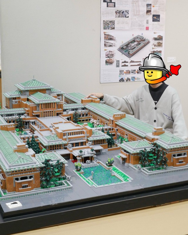 DeRaさんが卒業制作で作った旧帝国ホテルのレゴブロック（DeRaさん提供）