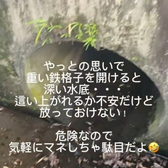 重い鉄格子を開けると深い水底が現れた…（「セブン‐イレブンさくら喜連川店」さん提供、Instagramよりキャプチャ撮影）