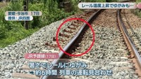 ゆがみが発生したレール　愛媛・今治市　17日　提供：JR四国