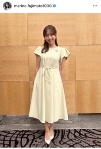 藤本万梨乃アナのインスタグラム＠marino.fujimoto1030より