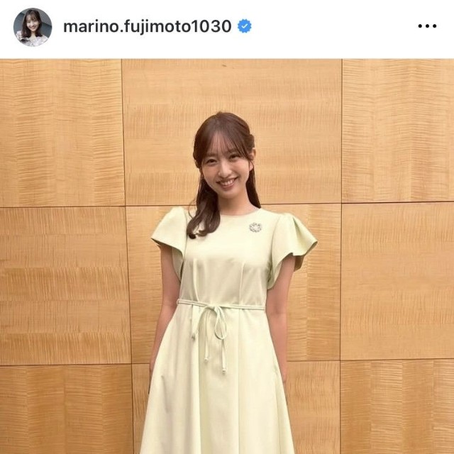 藤本万梨乃アナのインスタグラム＠marino.fujimoto1030より
