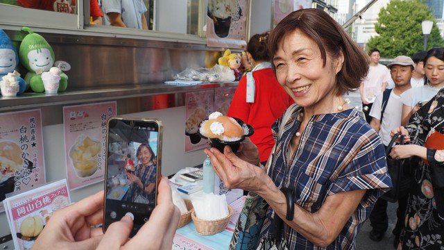 夏祭りイベントで岡山の桃スイーツを販売　25日
