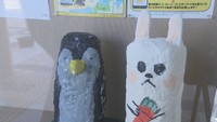 香川大の学生と仏生山小の児童が制作した動物のオブジェ