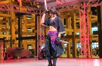 万博の忍者ショーに出演するなごむさん