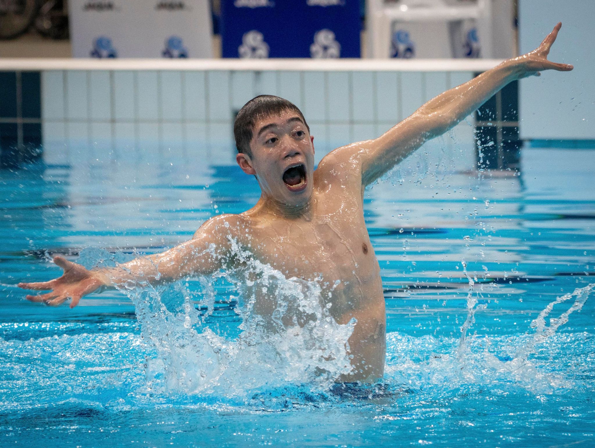 ASの日本選手権男子ソロフリーで優勝した相高平蔵＝5月、東京アクアティクスセンター
