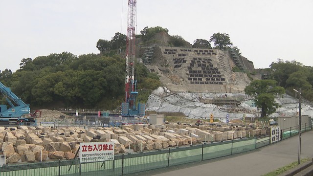 丸亀城復旧工事現場　午前10時半ごろ
