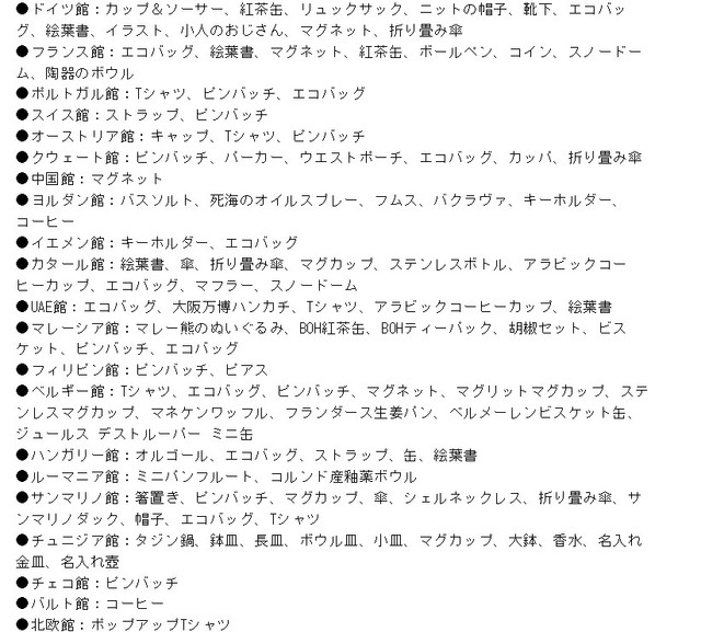 『大阪・関西万博』での購入品一覧①（ゆかりんさん提供）