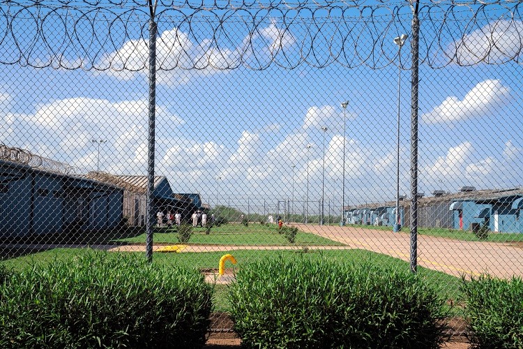 Lopez State Jail, a facility that lacks air conditioning, in Edinburg, Texas, Aug. 19, 2022. Lopez State Jail has experienced 47 days of 100 degrees or above this year. Texas is having its second-hottest summer on record, yet most state prisons and jails have no air conditioning. (Verónica G. Cárdenas/The New York Times)