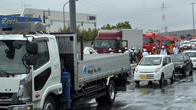 事故があった国道2号　岡山市中区平井