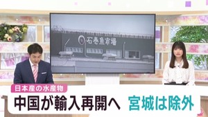 中国が日本産海産物の輸入再開合意　宮城県など１０都県は対象から外れる　関係者は懸念