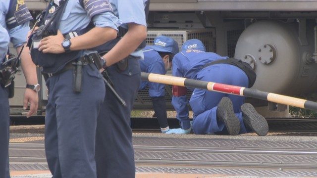 事故があった踏切　岡山・北区　17日午前11時ごろ